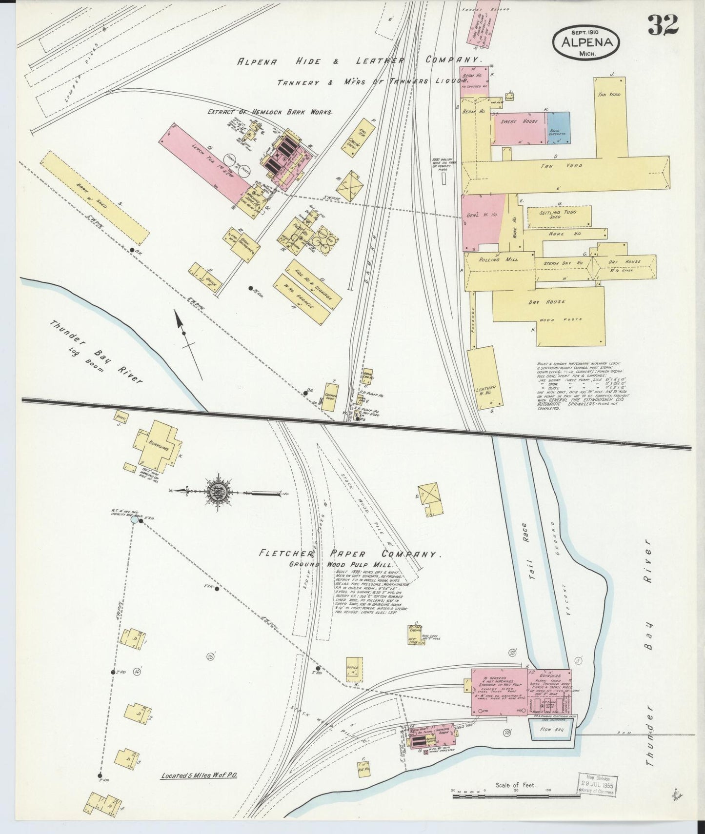 Sanborn Fire Insurance Map from Alpena, Alpena County, Michigan (1910), Sheet #0032 - Complete Map Set gallery image, historic Sanborn map, vintage wall art, Michigan Michigan