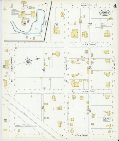 Sanborn Fire Insurance Map from Ardmore, Carter County, Oklahoma (1902), Sheet #0004 - Complete Map Set gallery image, historic Sanborn map, vintage wall art, Oklahoma Oklahoma