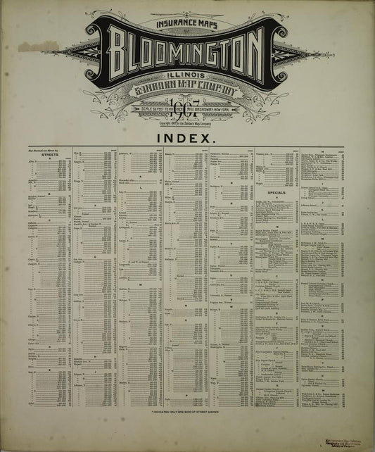Sanborn Fire Insurance Map from Bloomington, McLean County, Illinois. (1907) – Map View