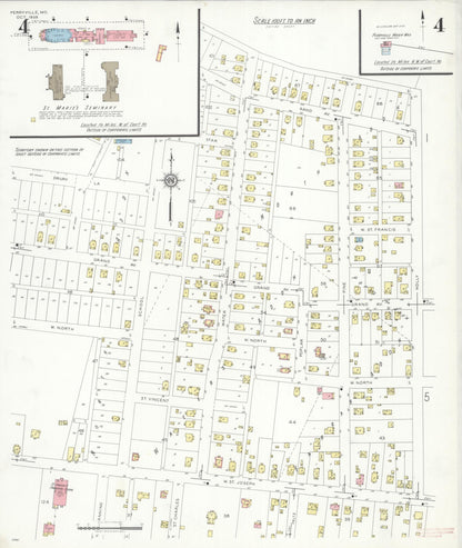 Sanborn Fire Insurance Map from Perryville, Perry County, Missouri (1938), Sheet #0004 - Complete Map Set gallery image, historic Sanborn map, vintage wall art, Missouri Missouri