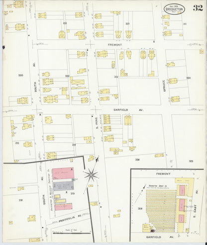Sanborn Fire Insurance Map from Bridgeton, Cumberland County, New Jersey (1908), Sheet #0032 - Complete Map Set gallery image, historic Sanborn map, vintage wall art, New Jersey New Jersey