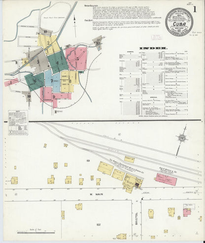Sanborn Fire Insurance Map from Cuba, Allegany County, New York (1912), Sheet #0001 - Historic Sanborn Fire Insurance Map Print, vintage old map wall art, antique decor, genealogy gift, New York New York map