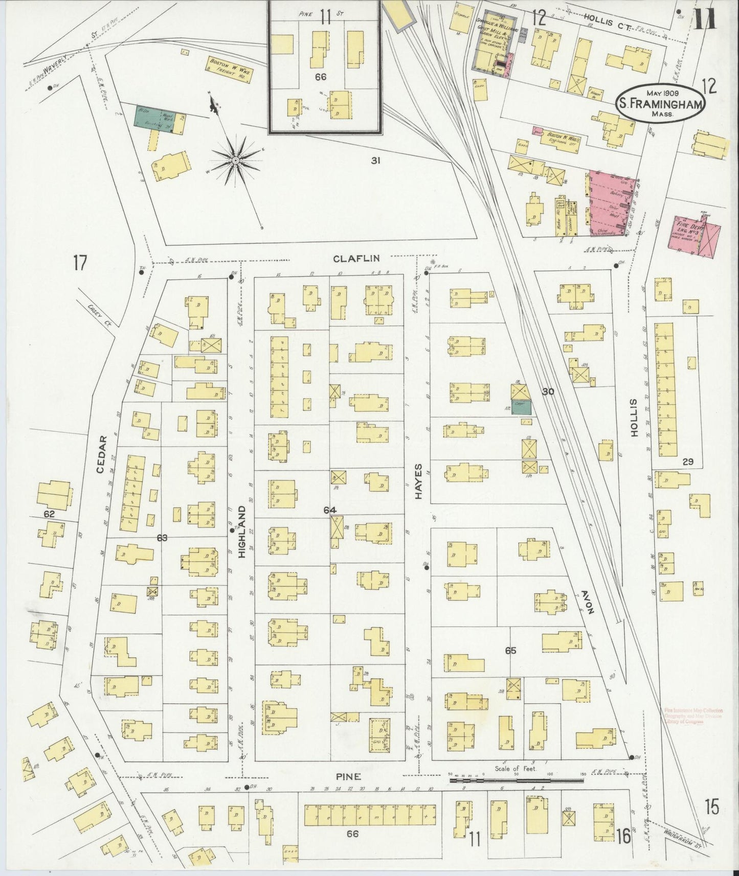 Sanborn Fire Insurance Map from South Farmington, Middlesex County, Massachusetts (1909), Sheet #0011 - Complete Map Set gallery image, historic Sanborn map, vintage wall art, Massachusetts Massachusetts