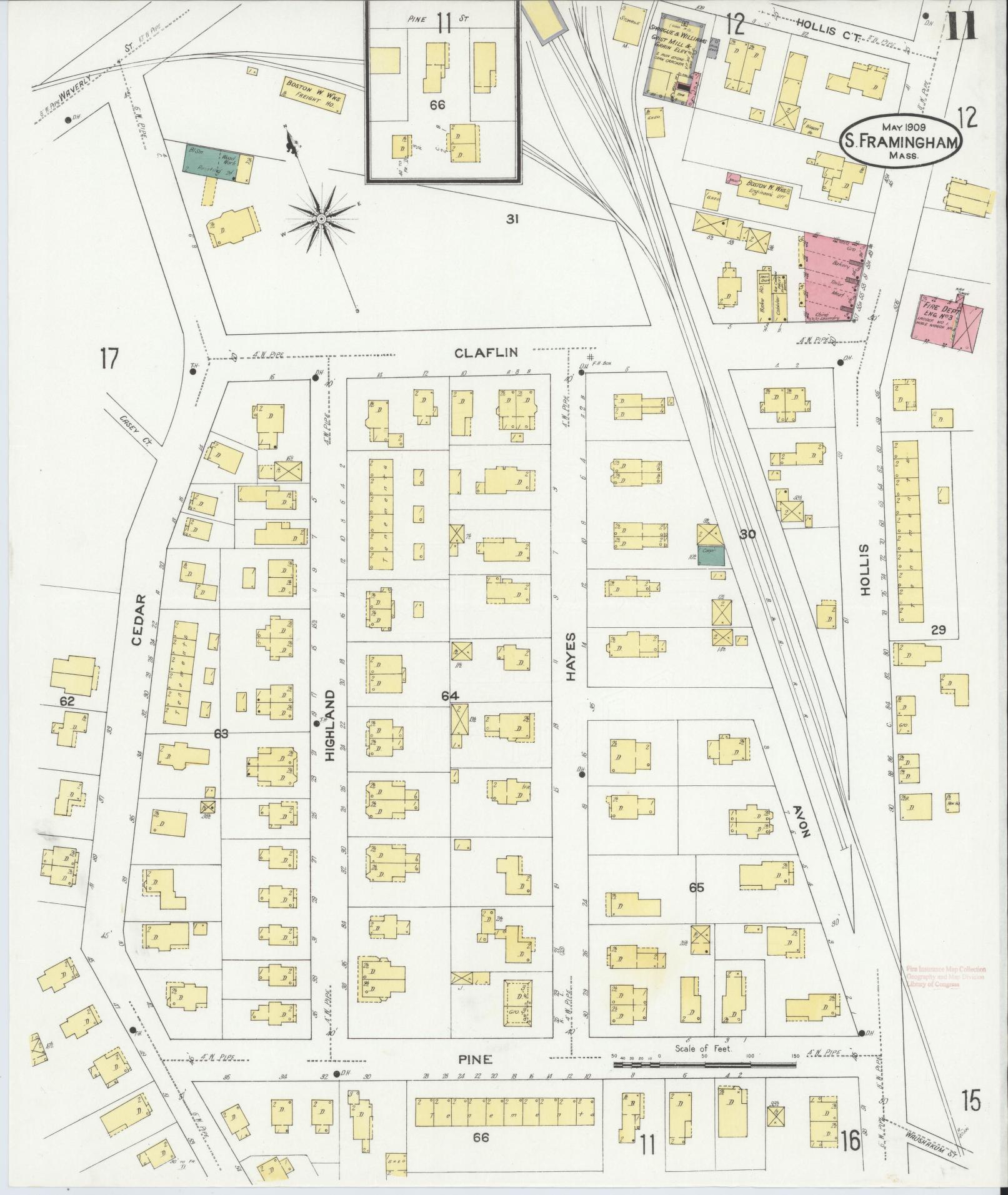 Sanborn Fire Insurance Map from South Farmington, Middlesex County, Massachusetts (1909), Sheet #0011 - Complete Map Set gallery image, historic Sanborn map, vintage wall art, Massachusetts Massachusetts