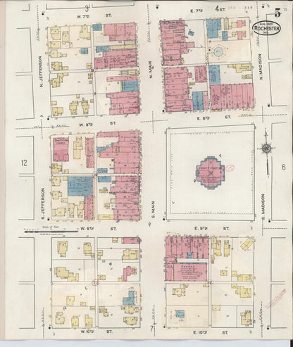 Sanborn Fire Insurance Map from Rochester, Fulton County, Indiana (1942), Sheet #0005 - Complete Map Set gallery image, historic Sanborn map, vintage wall art, Indiana Indiana