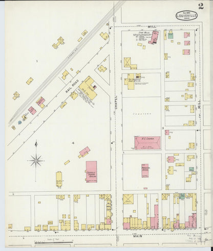 Sanborn Fire Insurance Map from Louisville, Stark County, Ohio (1895), Sheet #0002 - Complete Map Set gallery image, historic Sanborn map, vintage wall art, Ohio Ohio