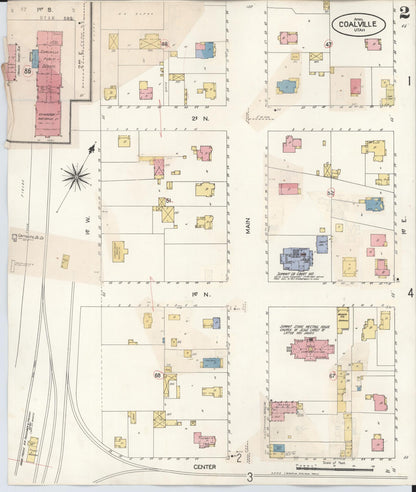 Sanborn Fire Insurance Map from Coalville, Summit County, Utah (1929), Sheet #0002 - Complete Map Set gallery image, historic Sanborn map, vintage wall art, Utah Utah