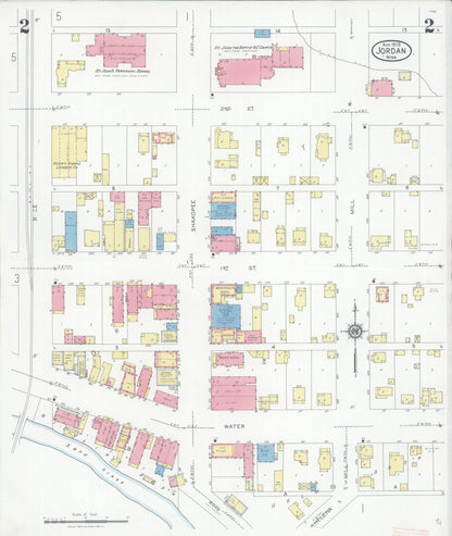 Sanborn Fire Insurance Map from Jordan, Scott County, Minnesota (1928), Sheet #0002 - Historic Sanborn Fire Insurance Map Print, vintage old map wall art, antique decor, genealogy gift, Minnesota Minnesota map