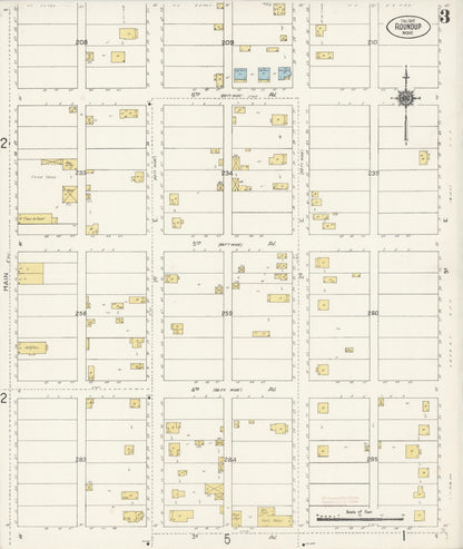 Sanborn Fire Insurance Map from Roundup, Musselshell County, Montana (1912), Sheet #0003 - Complete Map Set gallery image, historic Sanborn map, vintage wall art, Montana Montana