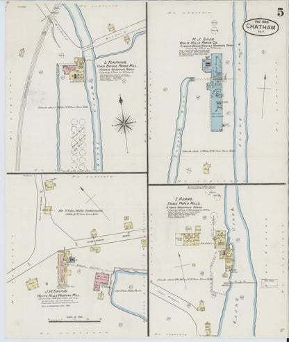 Sanborn Fire Insurance Map from Chatham, Columbia County, New York (1886), Sheet #0005 - Complete Map Set gallery image, historic Sanborn map, vintage wall art, New York New York
