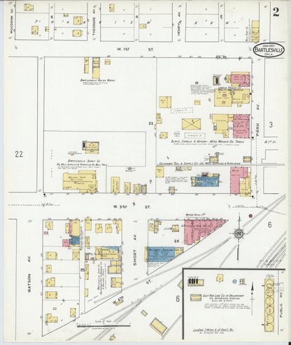 Sanborn Fire Insurance Map from Bartlesville, Washington County, Oklahoma (1920), Sheet #0002 - Complete Map Set gallery image, historic Sanborn map, vintage wall art, Oklahoma Oklahoma