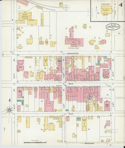 Sanborn Fire Insurance Map from Shelbyville, Shelby County, Kentucky (1903), Sheet #0004 - Complete Map Set gallery image, historic Sanborn map, vintage wall art, Kentucky Kentucky