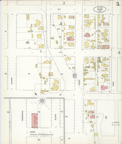 Sanborn Fire Insurance Map from Elko, Elko County, Nevada (1904), Sheet #0005 - Complete Map Set gallery image, historic Sanborn map, vintage wall art, Nevada Nevada
