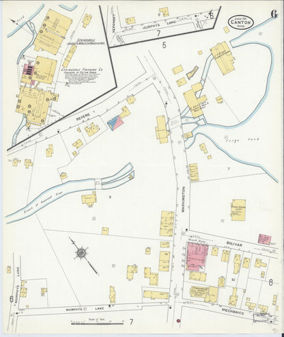 Sanborn Fire Insurance Map from Canton, Norfolk County, Massachusetts (1911), Sheet #0006 - Complete Map Set gallery image, historic Sanborn map, vintage wall art, Massachusetts Massachusetts