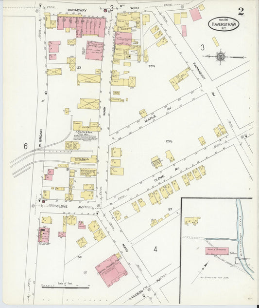 Sanborn Fire Insurance Map from Haverstraw, Rockland County, New York (1910), Sheet #0002 - Historic Sanborn Fire Insurance Map Print, vintage old map wall art, antique decor, genealogy gift, New York New York map