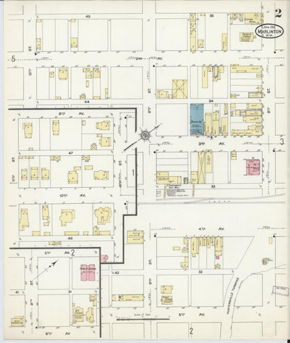 Sanborn Fire Insurance Map from Marlinton, Pocahontas County, West Virginia (1912), Sheet #0002 - Complete Map Set gallery image, historic Sanborn map, vintage wall art, West Virginia West Virginia