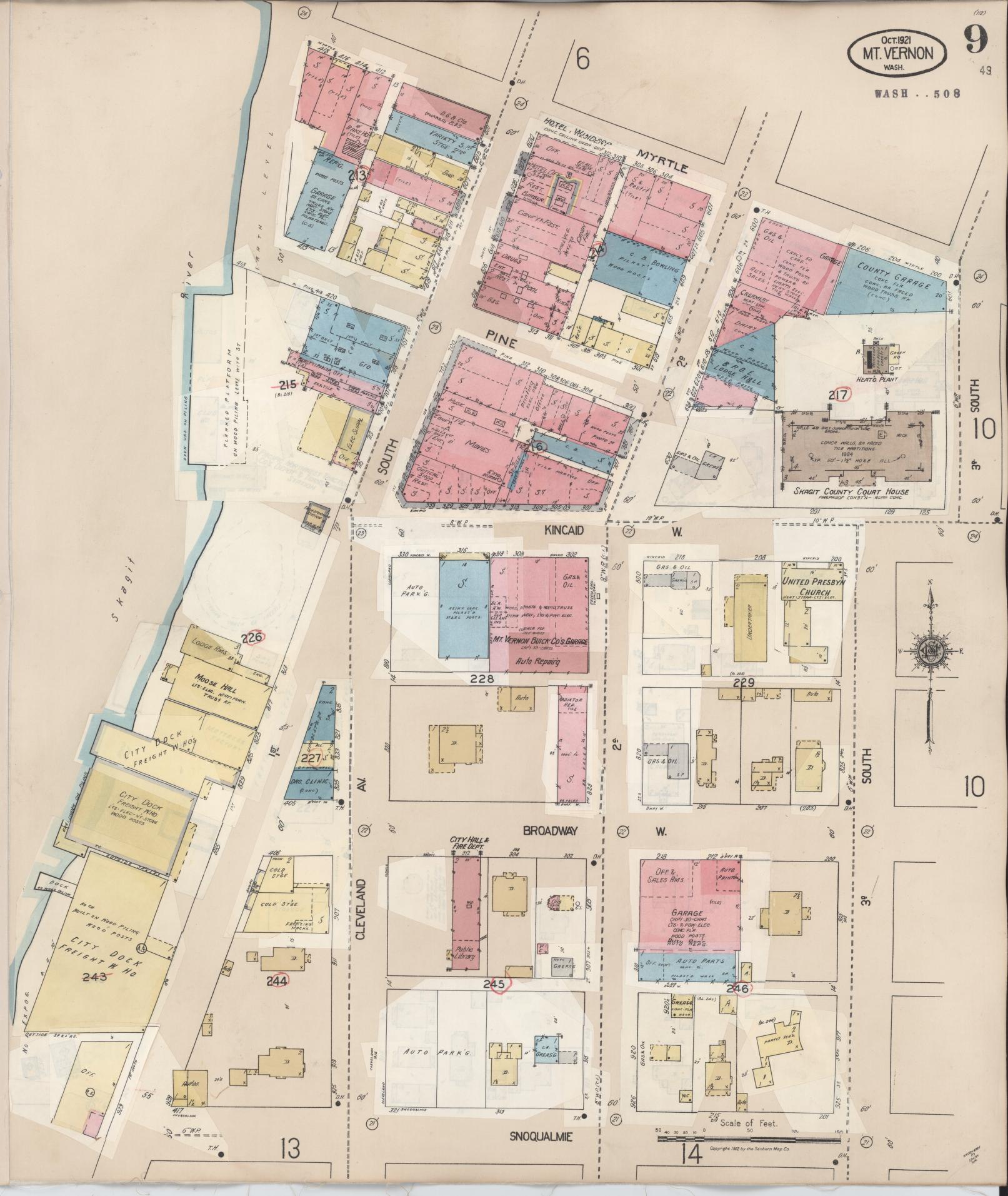 Sanborn Fire Insurance Map from Mount Vernon, Skagit County, Washington (1948), Sheet #0009 - Complete Map Set gallery image, historic Sanborn map, vintage wall art, Washington Washington