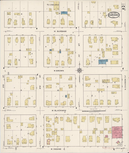 Sanborn Fire Insurance Map from Harvard, McHenry County, Illinois (1922), Sheet #0002 - Complete Map Set gallery image, historic Sanborn map, vintage wall art, Illinois Illinois