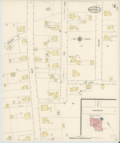 Sanborn Fire Insurance Map from Wrightsville, Johnson County, Georgia (1913), Sheet #0004 - Complete Map Set gallery image, historic Sanborn map, vintage wall art, Georgia Georgia