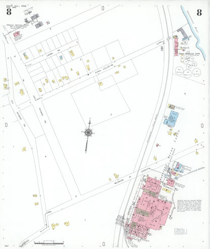 Sanborn Fire Insurance Map from Rocky Hill, Hartford County, Connecticut (1950), Sheet #0008 - Complete Map Set gallery image, historic Sanborn map, vintage wall art, Connecticut Connecticut