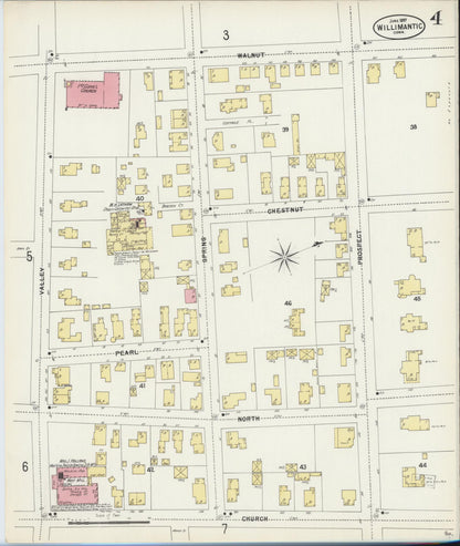Sanborn Fire Insurance Map from Willimantic, Windham County, Connecticut (1897), Sheet #0004 - Complete Map Set gallery image, historic Sanborn map, vintage wall art, Connecticut Connecticut