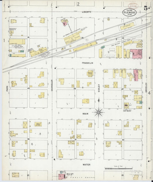 Sanborn Fire Insurance Map from Glencoe, Mcleod County, Minnesota (1899), Sheet #0005 - Historic Sanborn Fire Insurance Map Print, vintage old map wall art, antique decor, genealogy gift, Minnesota Minnesota map