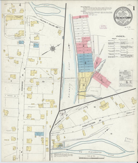 Sanborn Fire Insurance Map from Frenchtown, Hunterdon County, New Jersey. (1912) – Historic Sanborn Fire Insurance Map Print