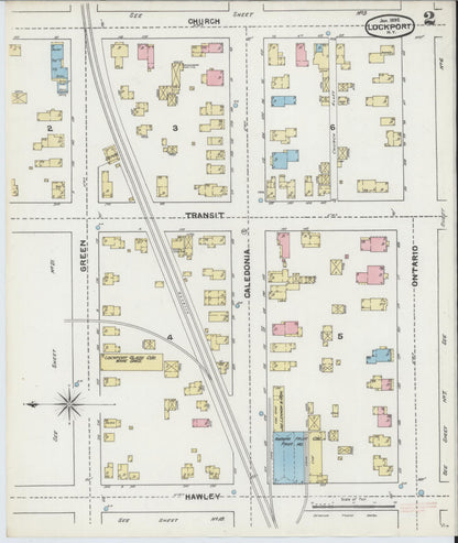 Sanborn Fire Insurance Map from Lockport, Niagara County, New York (1892), Sheet #0002 - Historic Sanborn Fire Insurance Map Print, vintage old map wall art, antique decor, genealogy gift, New York New York map