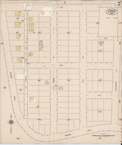 Sanborn Fire Insurance Map from Gearhart, Clatsop County, Oregon (1928), Sheet #0007 - Complete Map Set gallery image, historic Sanborn map, vintage wall art, Oregon Oregon