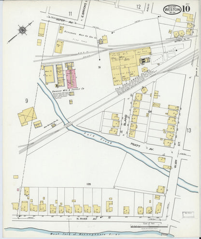 Sanborn Fire Insurance Map from Weston, Lewis County, West Virginia (1921), Sheet #0010 - Complete Map Set gallery image, historic Sanborn map, vintage wall art, West Virginia West Virginia