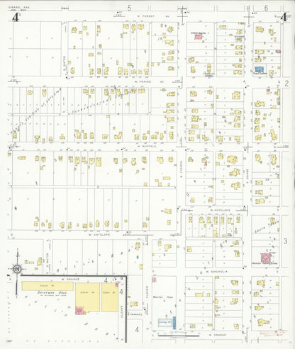 Sanborn Fire Insurance Map from Girard, Crawford County, Kansas (1935), Sheet #0004 - Complete Map Set gallery image, historic Sanborn map, vintage wall art, Kansas Kansas