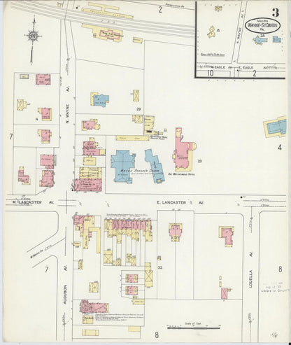 Sanborn Fire Insurance Map from Wayne, Delaware County, Pennsylvania (1914), Sheet #0003 - Complete Map Set gallery image, historic Sanborn map, vintage wall art, Wayne Delaware