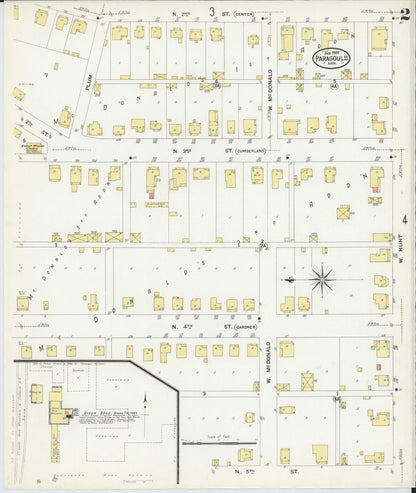 Sanborn Fire Insurance Map from Paragould, Greene County, Arkansas (1909), Sheet #0002 - Complete Map Set gallery image, historic Sanborn map, vintage wall art, Arkansas Arkansas