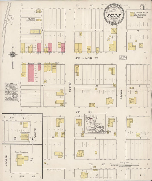 Sanborn Fire Insurance Map from Saline, Bienville Parish, Louisiana. (1922) – Historic Sanborn Fire Insurance Map Print