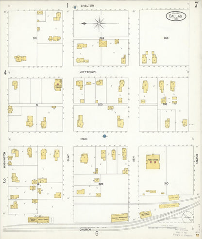 Sanborn Fire Insurance Map from Dallas, Polk County, Oregon (1902), Sheet #0007 - Complete Map Set gallery image, historic Sanborn map, vintage wall art, Oregon Oregon