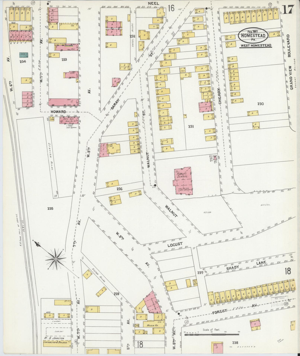 Sanborn Fire Insurance Map from Homestead, Allegheny County, Pennsylvania (1907), Sheet #0017 - Complete Map Set gallery image, historic Sanborn map, vintage wall art, Pennsylvania Pennsylvania