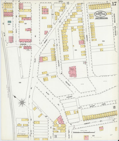 Sanborn Fire Insurance Map from Homestead, Allegheny County, Pennsylvania (1907), Sheet #0017 - Complete Map Set gallery image, historic Sanborn map, vintage wall art, Pennsylvania Pennsylvania