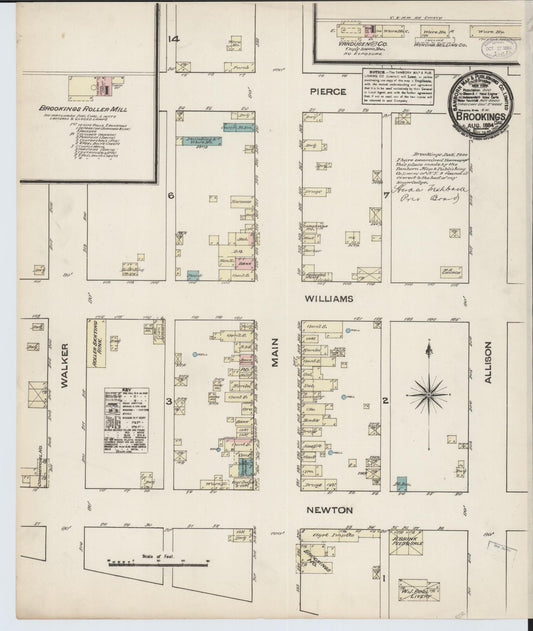 Sanborn Fire Insurance Map from Brookings, Brookings County, South Dakota (1884), Sheet #0001 - Historic Sanborn Fire Insurance Map Print, vintage old map wall art, antique decor, genealogy gift, South Dakota South Dakota map