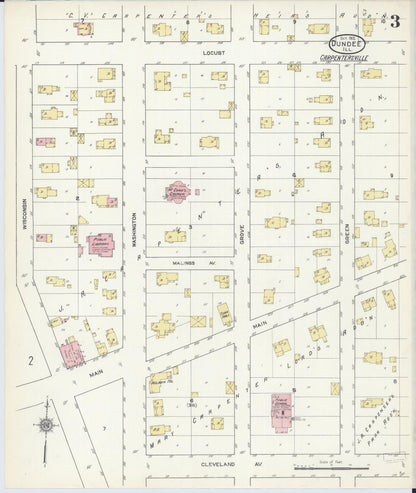Sanborn Fire Insurance Map from Dundee, Kane County, Illinois (1912), Sheet #0003 - Complete Map Set gallery image, historic Sanborn map, vintage wall art, Illinois Illinois