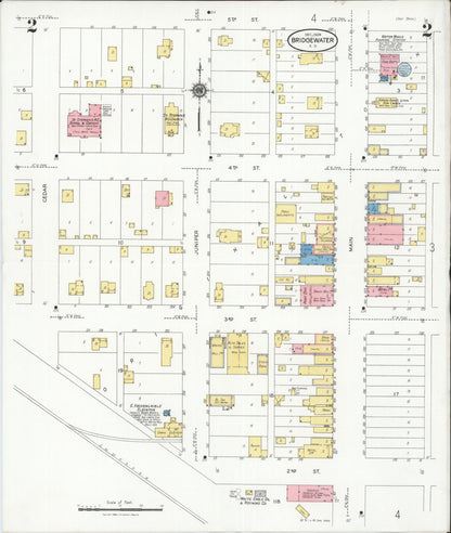 Sanborn Fire Insurance Map from Bridgewater, McCook County, South Dakota (1928), Sheet #0002 - Complete Map Set gallery image, historic Sanborn map, vintage wall art, South Dakota South Dakota
