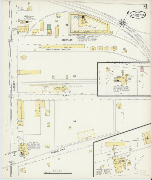 Sanborn Fire Insurance Map from La Grange, Fayette County, Texas (1896), Sheet #0004 - Historic Sanborn Fire Insurance Map Print, vintage old map wall art, antique decor, genealogy gift, Texas Texas map
