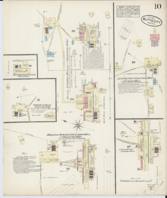 Sanborn Fire Insurance Map from Butte, Silver Bow County, Montana (1884), Sheet #0010 - Historic Sanborn Fire Insurance Map Print, vintage old map wall art, antique decor, genealogy gift, Montana Montana map