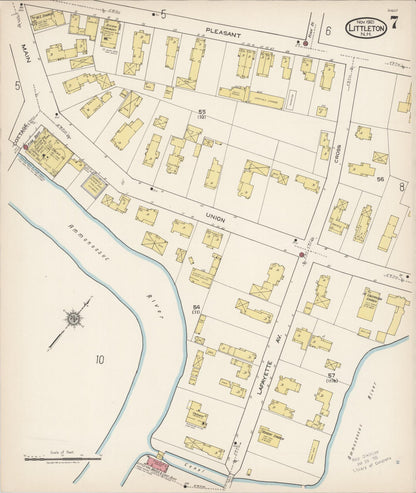 Sanborn Fire Insurance Map from Littleton, Grafton County, New Hampshire (1921), Sheet #0007 - Complete Map Set gallery image, historic Sanborn map, vintage wall art, New Hampshire New Hampshire