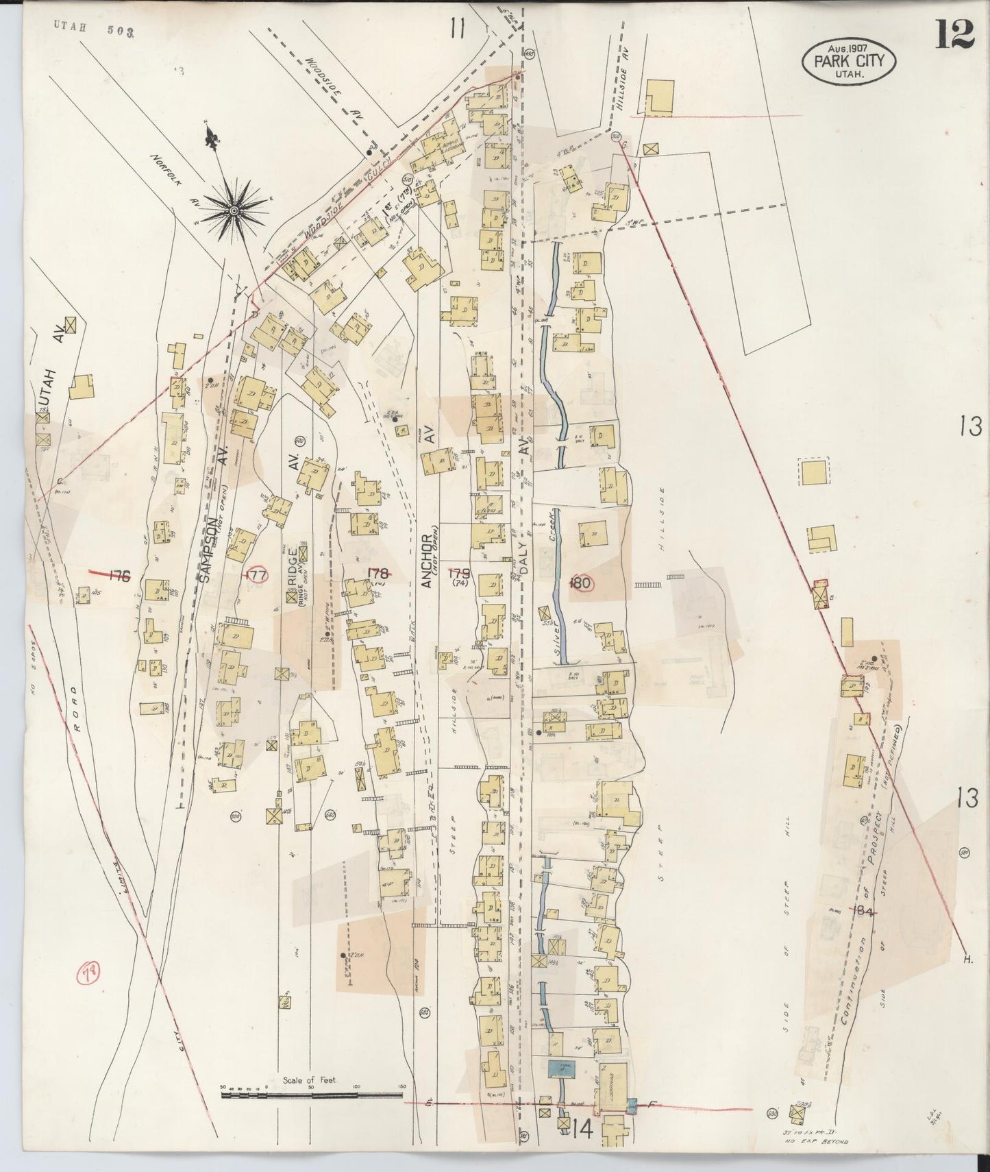 Sanborn Fire Insurance Map from Park City, Summit County, Utah (1940), Sheet #0012 - Complete Map Set gallery image, historic Sanborn map, vintage wall art, Utah Utah