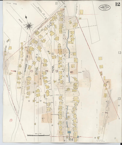 Sanborn Fire Insurance Map from Park City, Summit County, Utah (1940), Sheet #0012 - Complete Map Set gallery image, historic Sanborn map, vintage wall art, Utah Utah