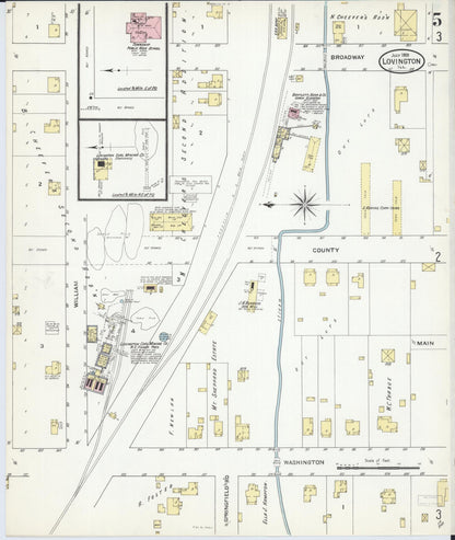 Sanborn Fire Insurance Map from Lovington, Moultrie County, Illinois (1909), Sheet #0005 - Complete Map Set gallery image, historic Sanborn map, vintage wall art, Illinois Illinois