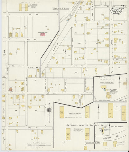 Sanborn Fire Insurance Map from Havana, Gadsden County, Florida (1917), Sheet #0002 - Complete Map Set gallery image, historic Sanborn map, vintage wall art, Florida Florida