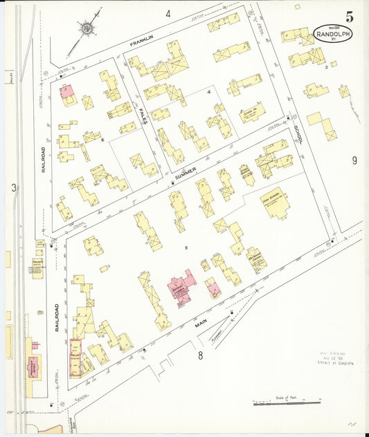 Sanborn Fire Insurance Map from Randolph, Orange County, Vermont (1910), Sheet #0005 - Historic Sanborn Fire Insurance Map Print, vintage old map wall art, antique decor, genealogy gift, Vermont Vermont map