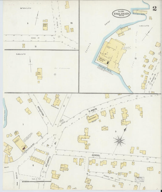 Sanborn Fire Insurance Map from Vinalhaven, Knox County, Maine (1904), Sheet #0002 - Historic Sanborn Fire Insurance Map Print, vintage old map wall art, antique decor, genealogy gift, Maine Maine map