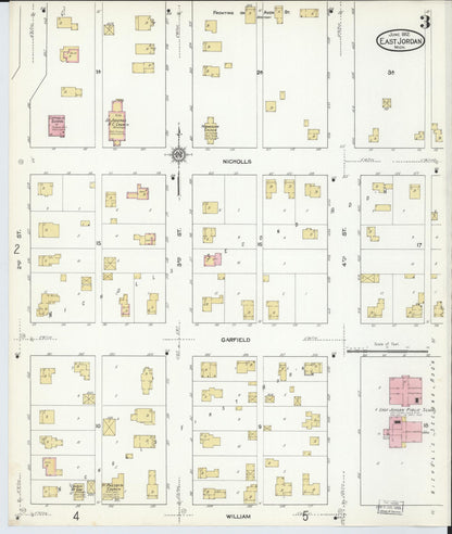 Sanborn Fire Insurance Map from East Jordan, Charlevoix County, Michigan (1912), Sheet #0003 - Complete Map Set gallery image, historic Sanborn map, vintage wall art, Michigan Michigan
